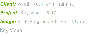 Client: Wyeth Nutrition (Thailand) Project: Key Visual 2017 Image: S-26 Progress 360 Smart Care Key Visual